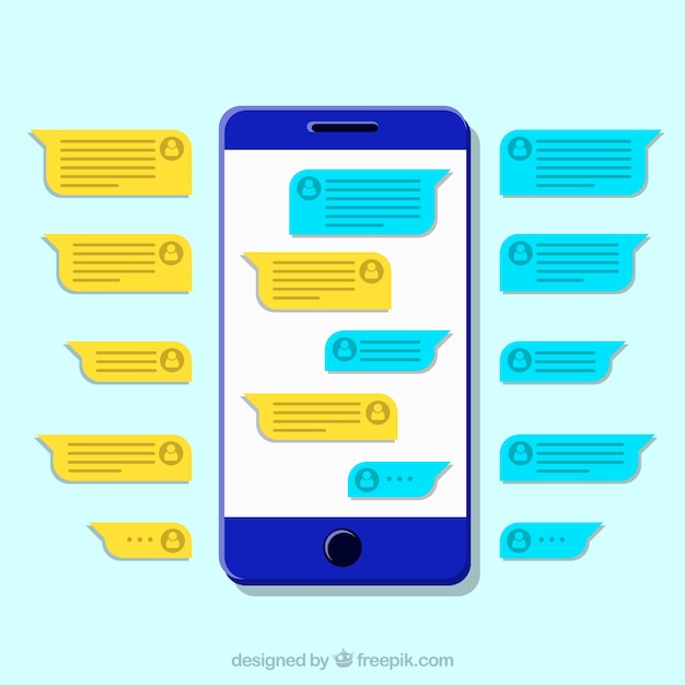 Free vector bubbles chat for messenger app in flat style