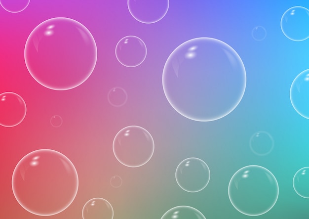 Bubbles on pastel gradient background