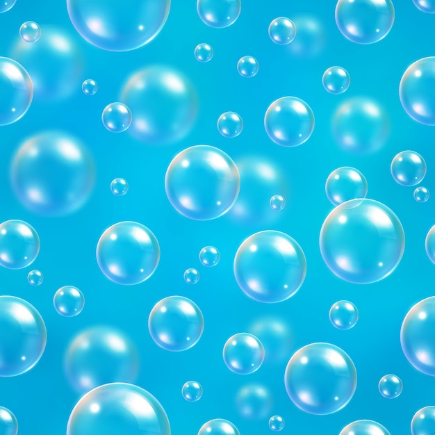 Бесшовный узор пузыри на синем