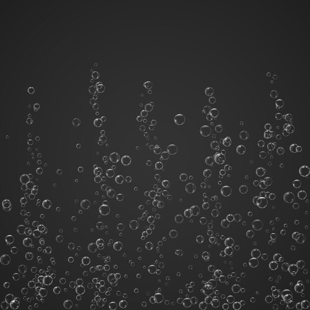 Bubbles stream under water fizzing sparkles soda pop or champagne isolated on transparent background