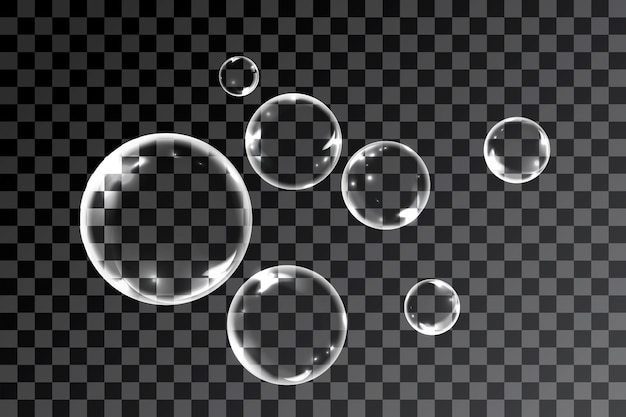 Bubbles in transparent background