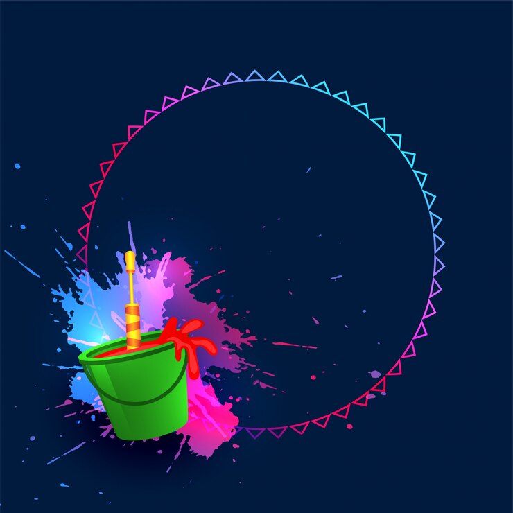 मुफ़्त वेक्टर bucket of colors and pichkari happy holi background