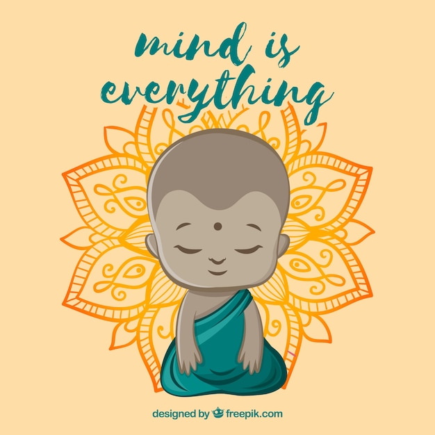 Free vector buddha background with quote