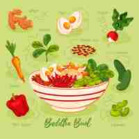 Free vector buddha bowl recipe