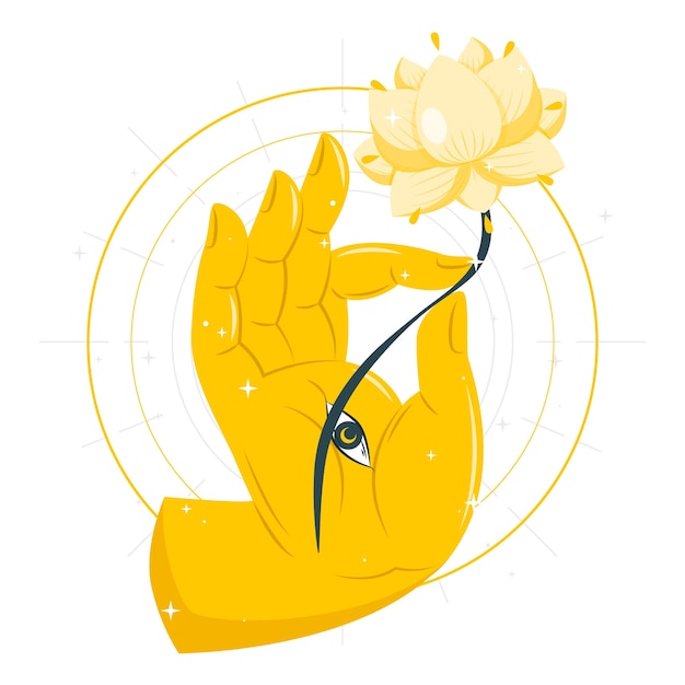 Buddha hand concept illustration