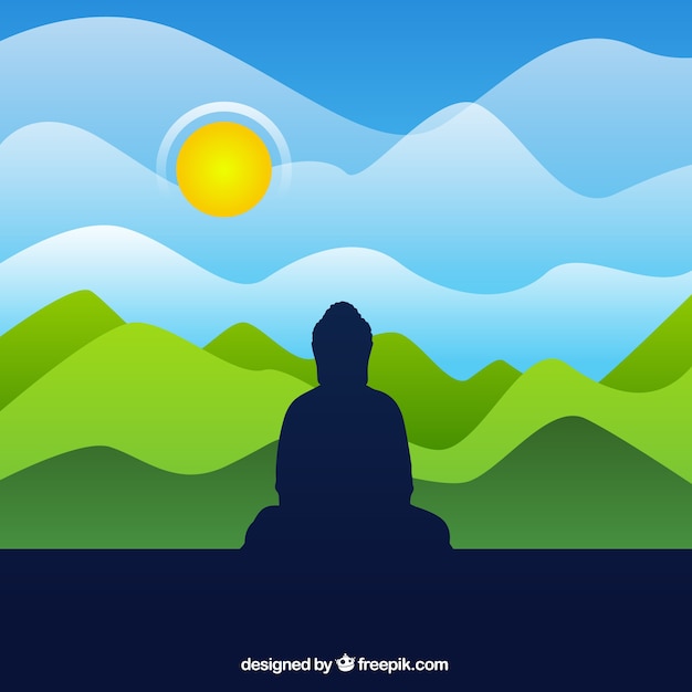 Buddha silhouette background