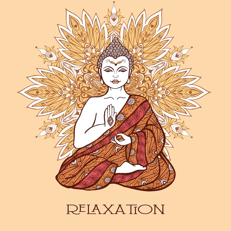 Free Vector buddha with ornamental mandala