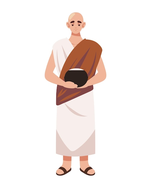 Buddhist monk with vase