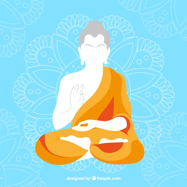 평면 디자인의 budha 표현