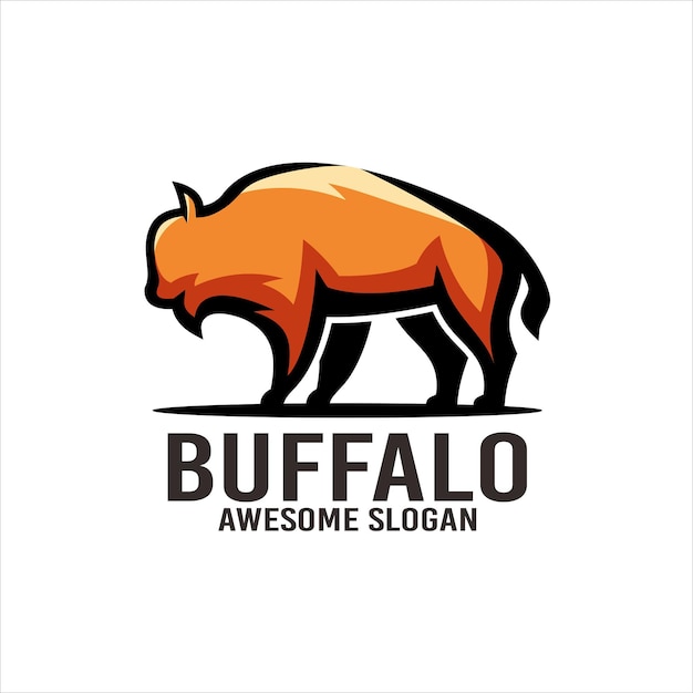 Free vector buffalo illustration mascot logo