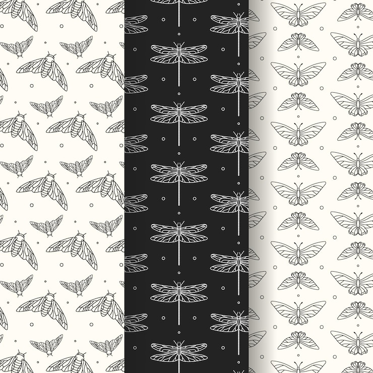 Free Vector bug pattern collection