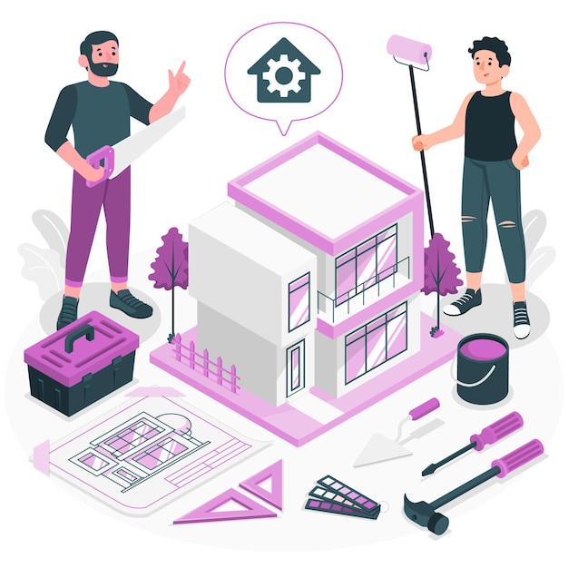 Free vector build your home concept illustration