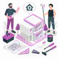 Free vector build your home concept illustration