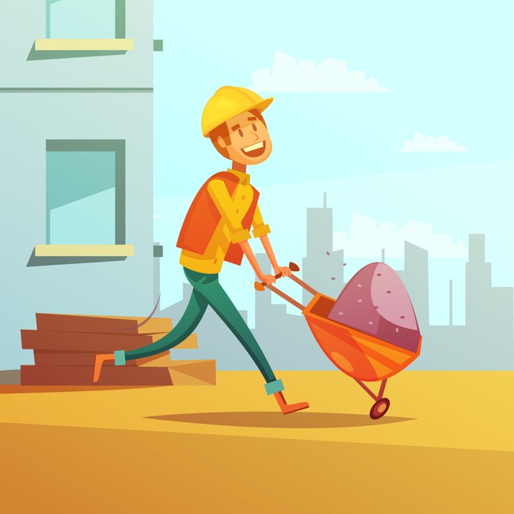 Free Vector builder and building cartoon background 