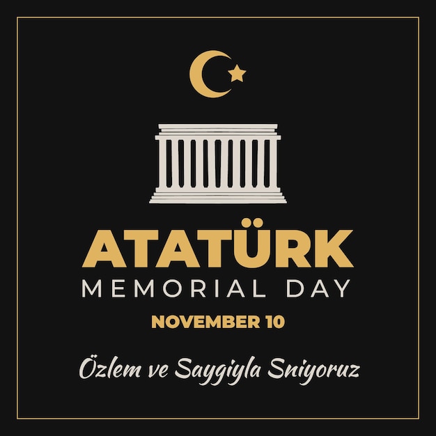 Free vector building ataturk memorial day