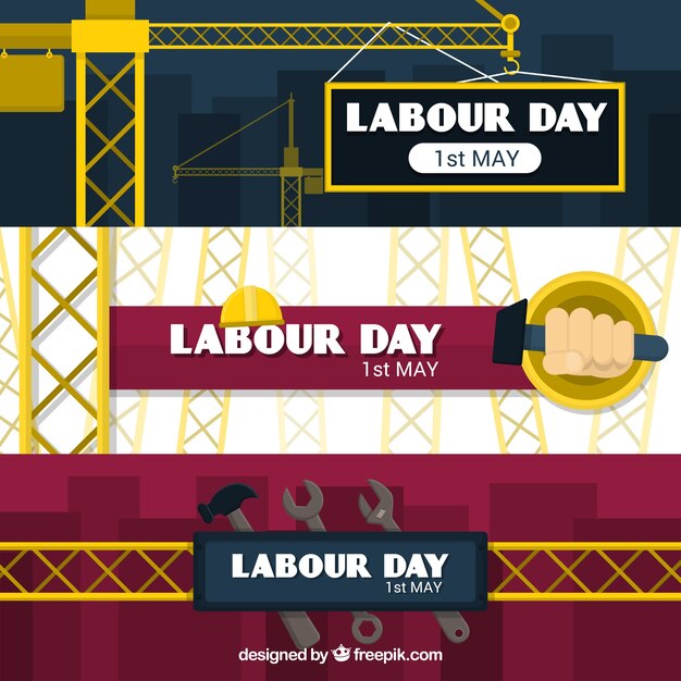 Building banners for labour day