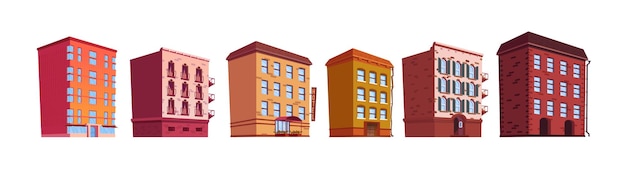 Free vector building cartoon vector isolated illustrations