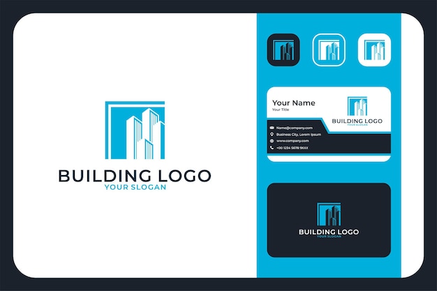 Building city logo design and business card