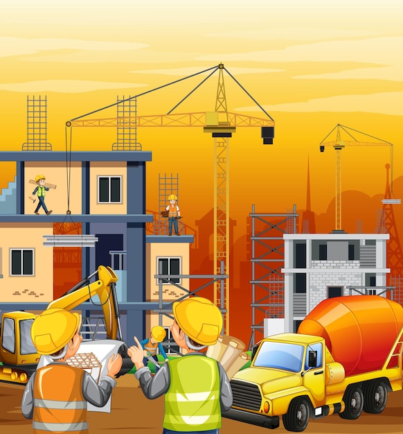 Building construction site background