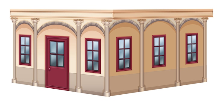 Free Vector building design with vintage style