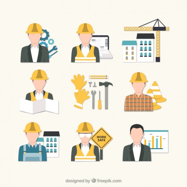 Free vector building engineer icons