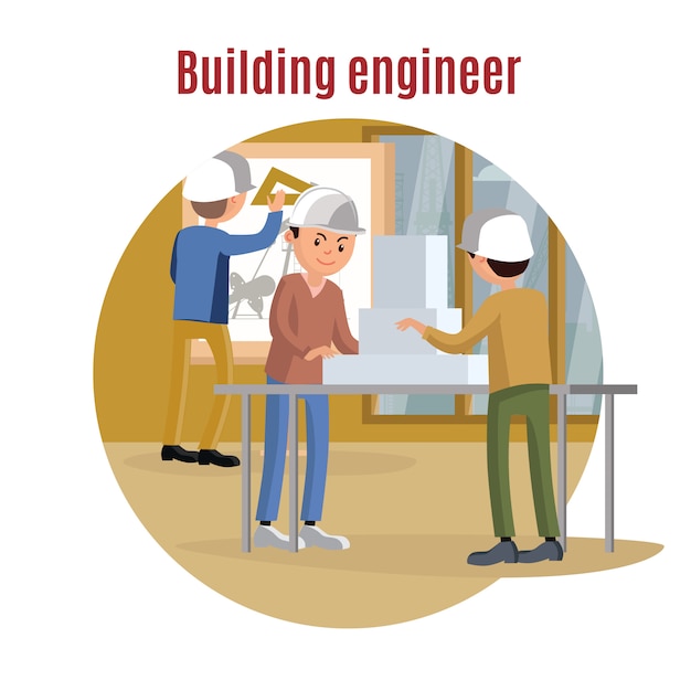 Free vector building engineering concept