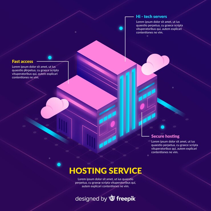 Free Vector building hosting service background
