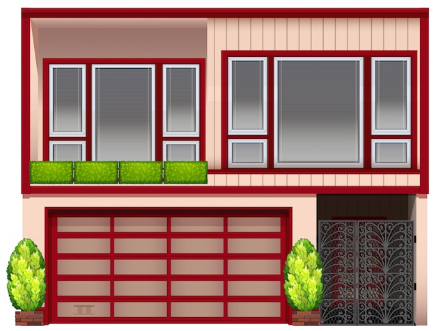 Free vector a building with red frames