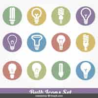 Free vector bulb colorful icons set