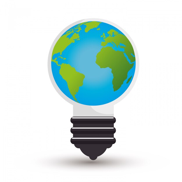 bulb ecology idea isolated design in flat style