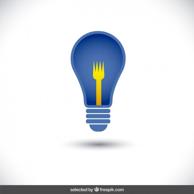 Free vector bulb icon with fork