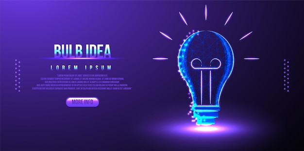 Idea lampadina rete wireframe low poly