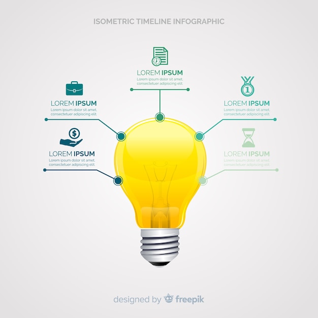 Free vector bulb infographic