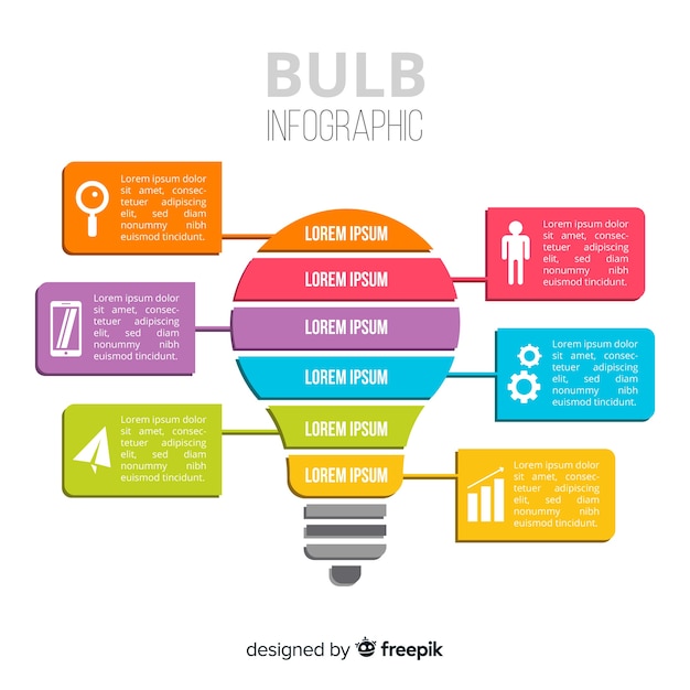 Free vector bulb infographic