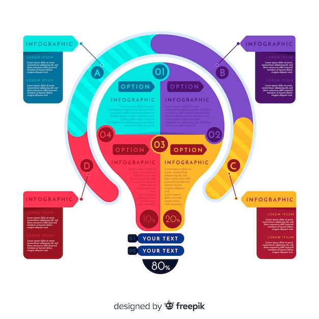 Free vector bulb infographic