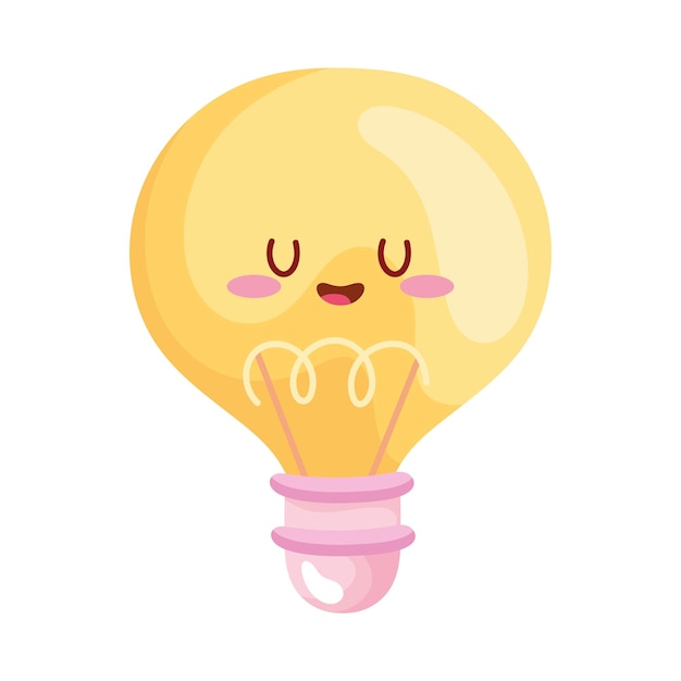 Free vector bulb light kawaii style