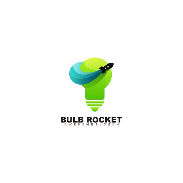 Free vector bulb rocket colorful logo gradient vector
