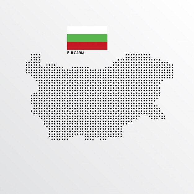 Bulgaria Map design with flag and light background vector 