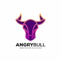 Free vector bull colorful gradient logo design