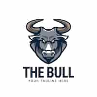 Vettore gratuito modello di progettazione logo bull