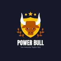 Free vector bull logo design template