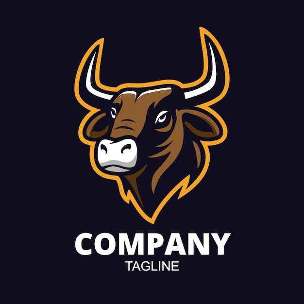 Vettore gratuito modello di progettazione logo bull