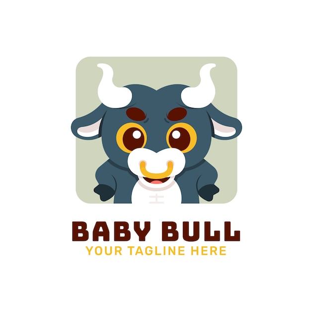 Free vector bull logo design template