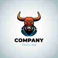 Free vector bull  logo design template