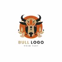 Vettore gratuito bull logo template design
