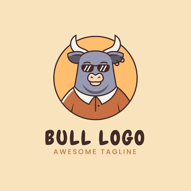 Vettore gratuito bull logo template design