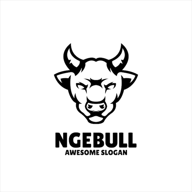 Free vector bull simple mascot logo design illustration