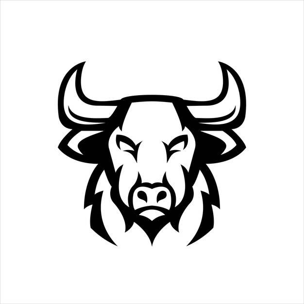 Bull simple mascot logo design illustration