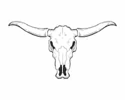 Free vector bull skull dead icon isolated vector