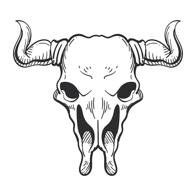 Bull skull wild isolated icon vector